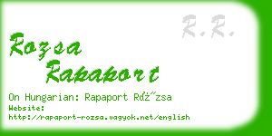 rozsa rapaport business card